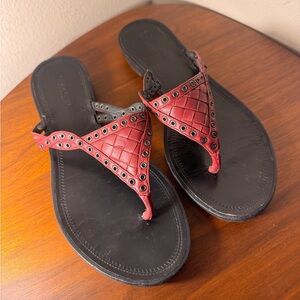 Bottega Veneta Burgundy Nappa Intrecciato Sandals Size 38.5